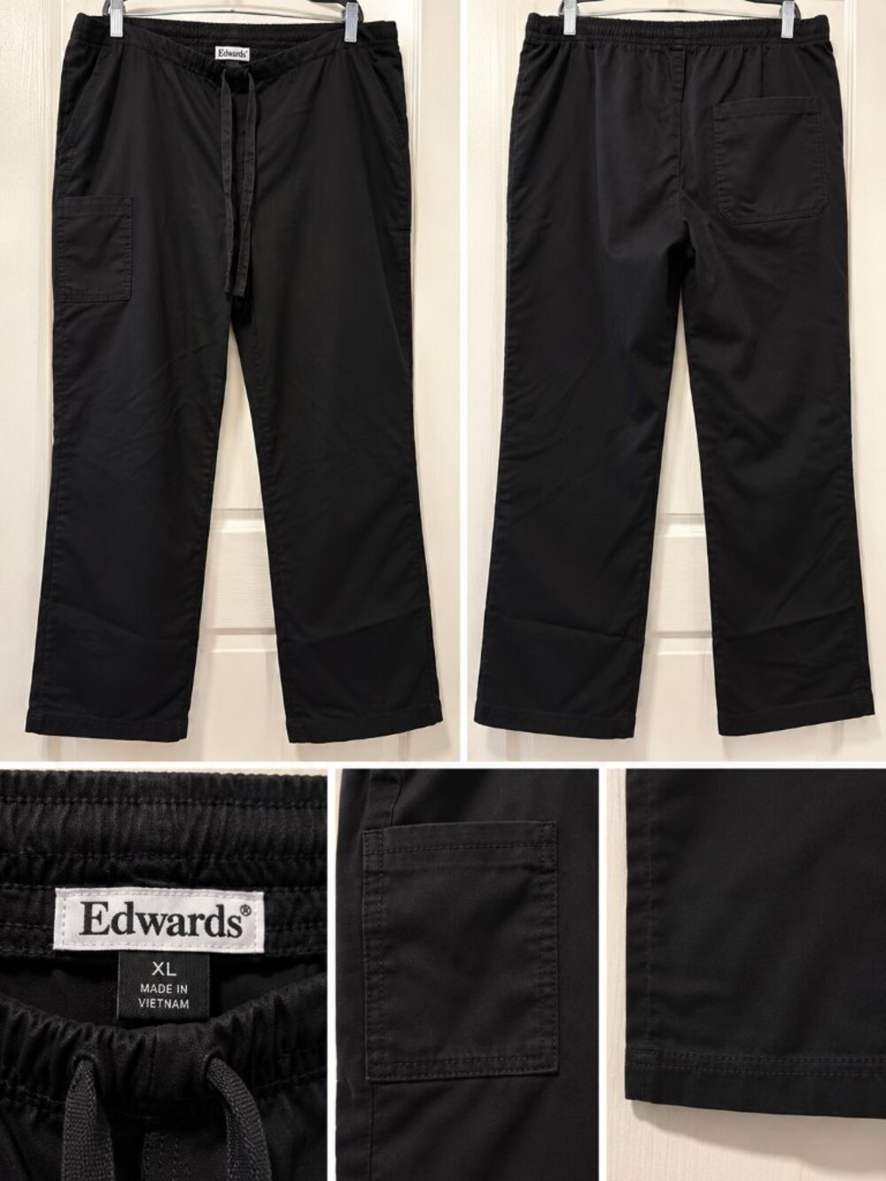 Edwards Women's black pull - on work pants size XL Elastic Waist